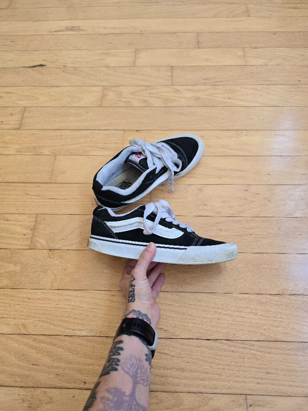 Vans | Knu Skool Black Suede Chunky Puffy 90s Skate Sneakers | WMS 9